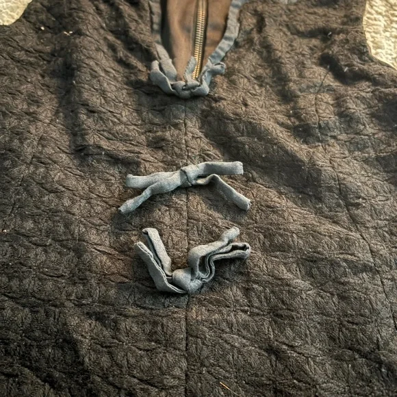 Free people black drop waist bow mini dress size 6 - Picture 2 of 4